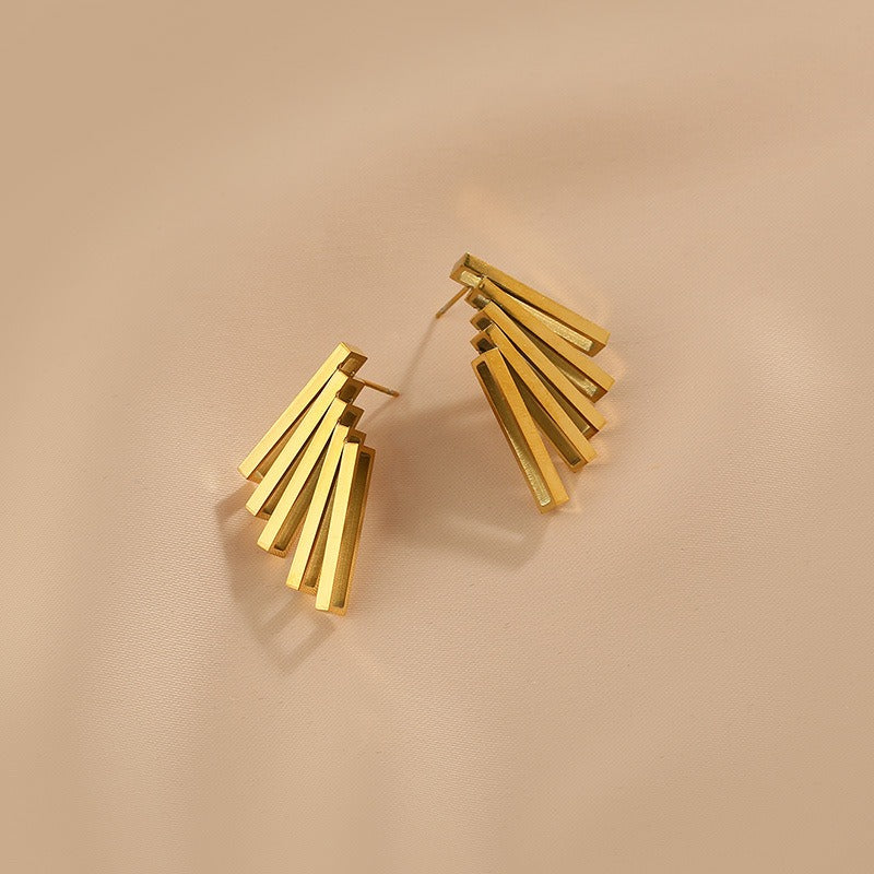 Exaggerated Retro Gold Statement Earrings