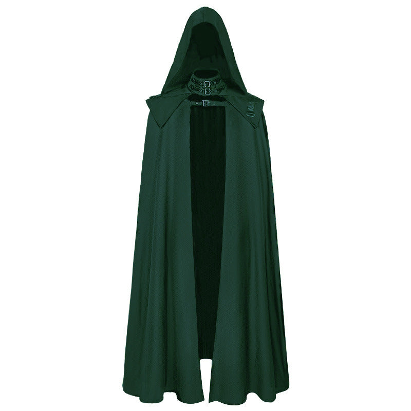 Gothic Long Robe Cloak with Hood | Medieval Cosplay Outerwear for Women