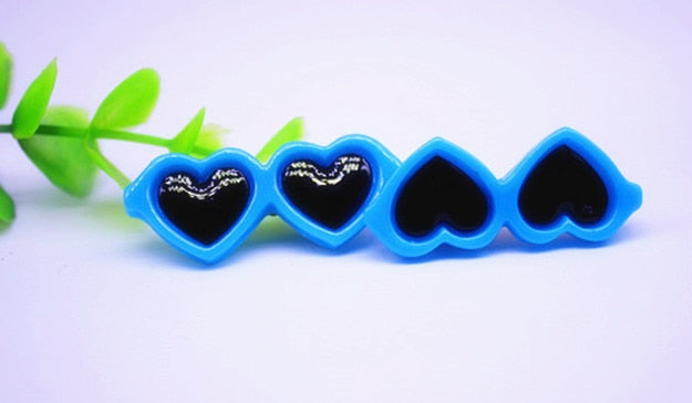 Pet Hair Bow Clips — Resin Love Glasses Hairpin Set (2pcs)