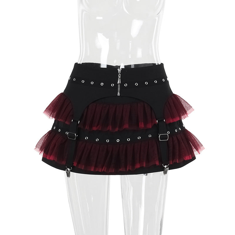 Gothic Black Swan Ballet Mini Skirt – Mesh Splice