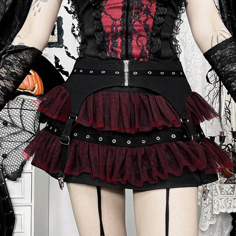 Gothic Black Swan Ballet Mini Skirt – Mesh Splice