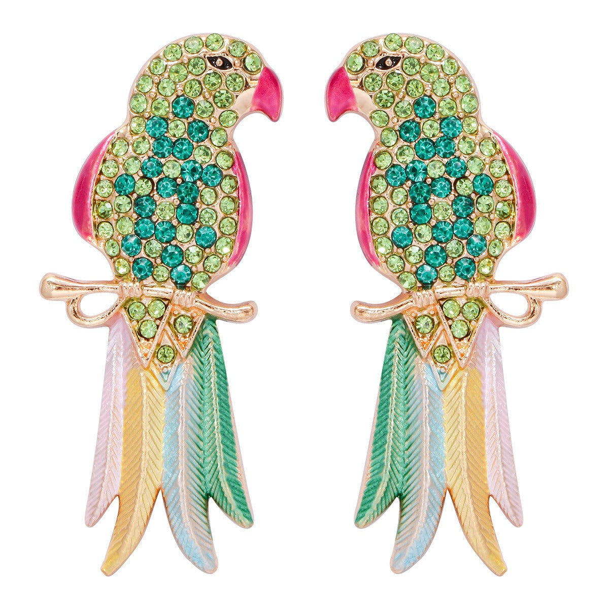 Enchanted Aviary Crystal Bird Stud Earrings