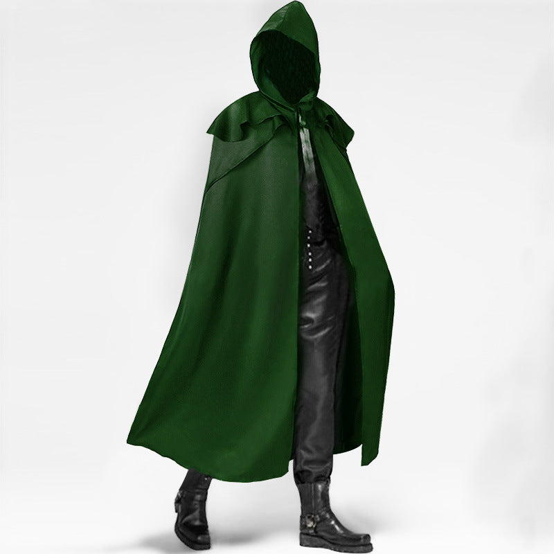 Medieval Hooded Monk Cloak | Gothic Ranger Belted Cape for Halloween & Cosplay