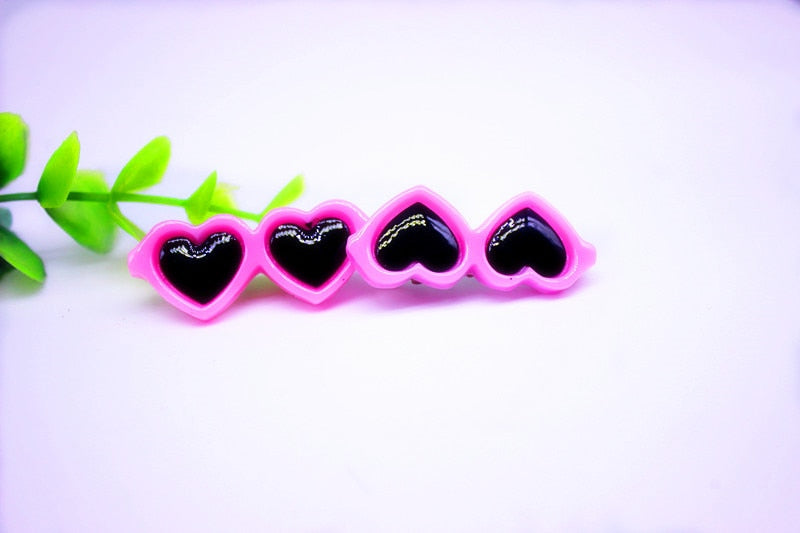 Pet Hair Bow Clips — Resin Love Glasses Hairpin Set (2pcs)