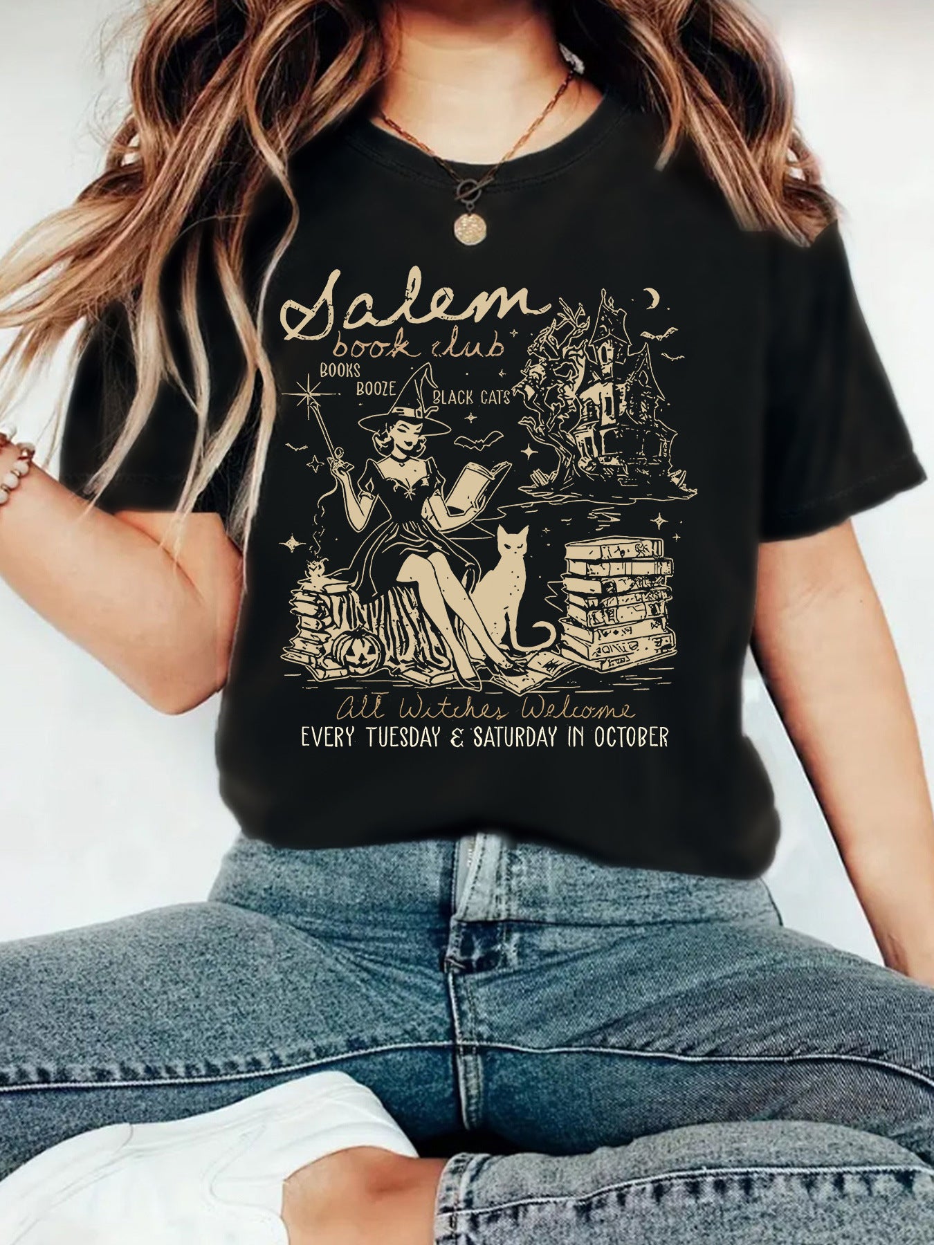Salem Witch Pattern Short Sleeve Tee