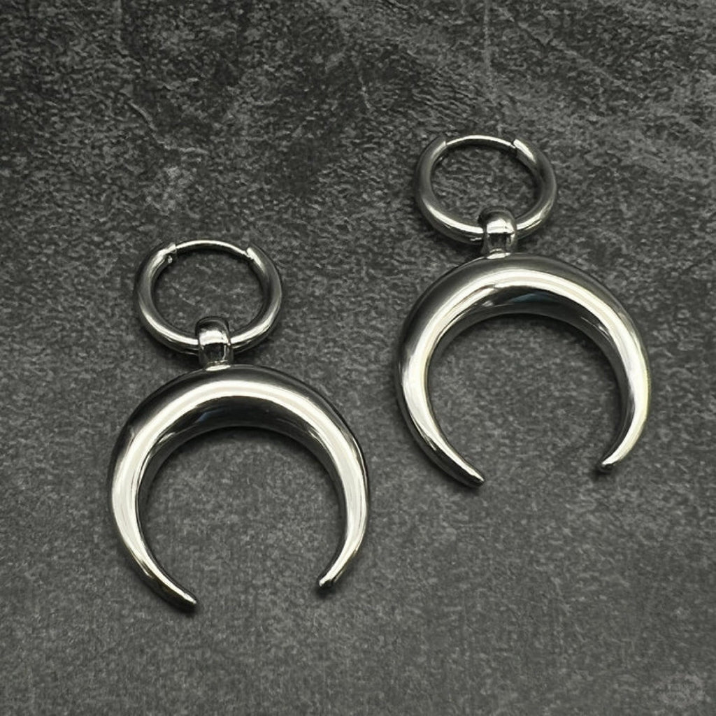 Gothic Moon Ring Earrings