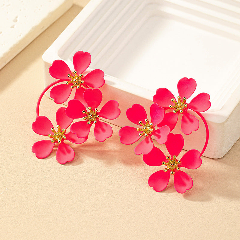 Vintage Camellia Flower Earrings – 9 Colors
