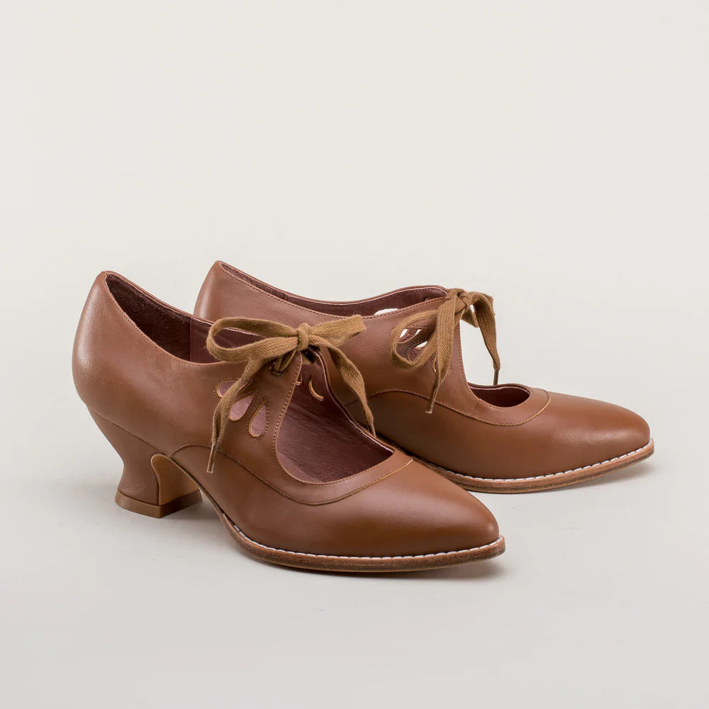 Hollow-Out Lace-Up Heeled Shoes | Faux Fur, Wide Sizes 35–43