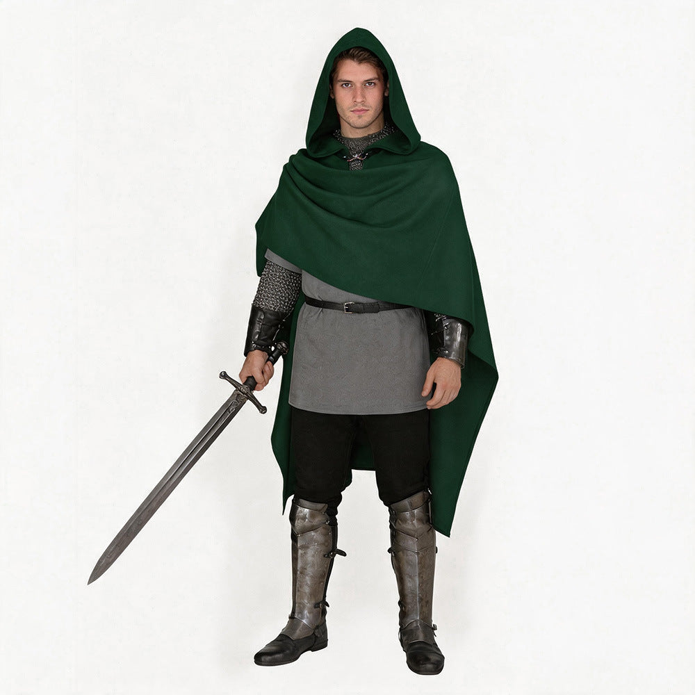 Medieval Knight Cosplay Cape | Gothic Halloween Renaissance Cloak in Wool or Fleece