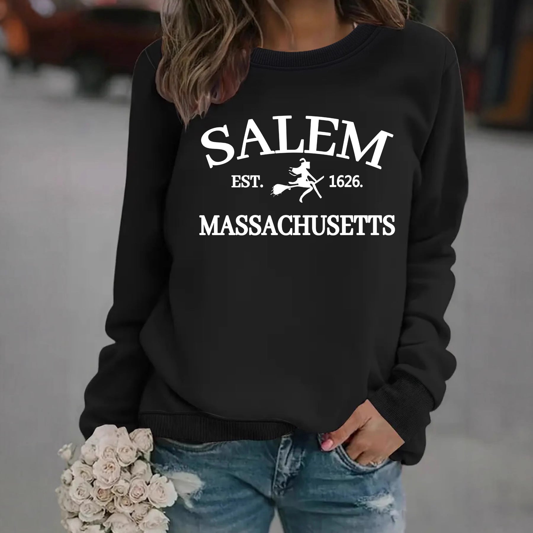 🧙‍♀️ Witch Print Loose Hoodie