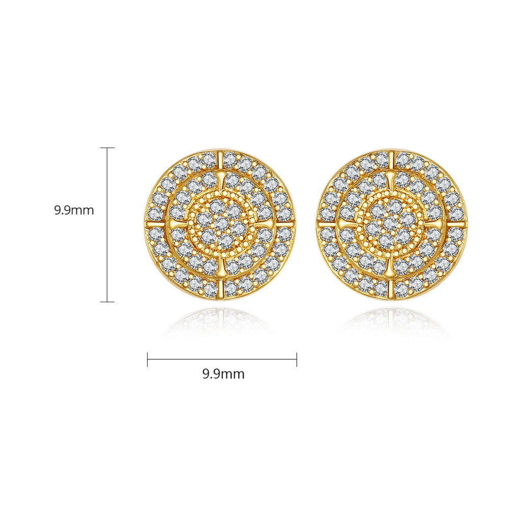 Copper Zircon Stud Earrings
