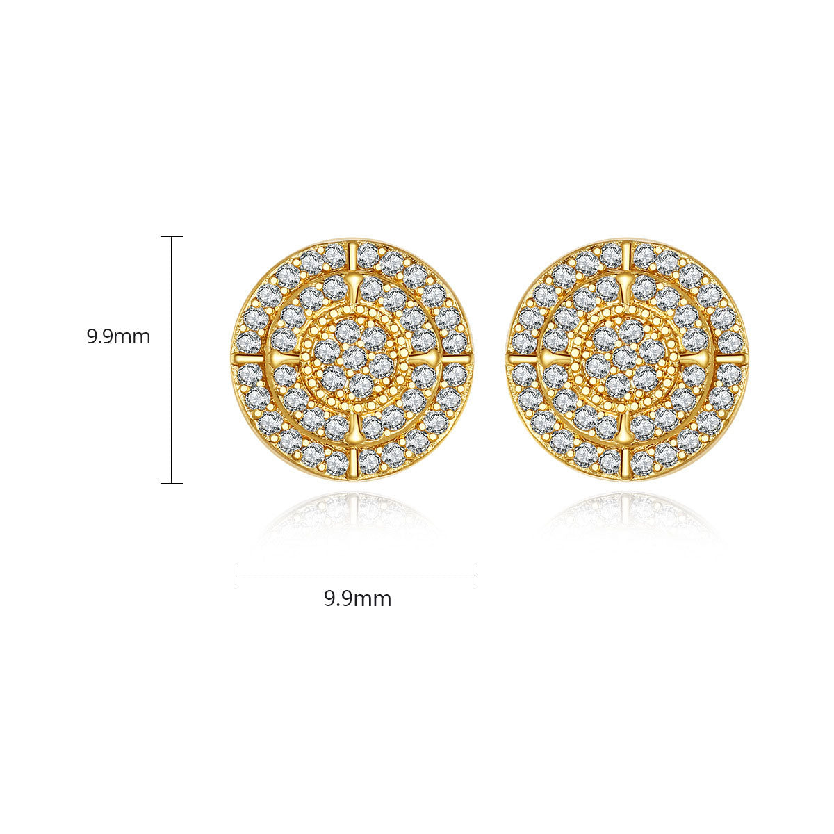 Copper Zircon Stud Earrings