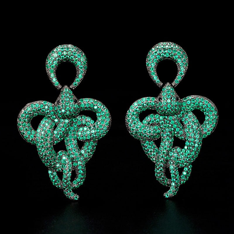 Micro-Encrusted Snake Earrings