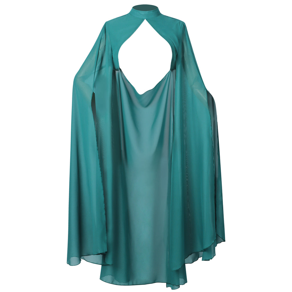 Gothic Chiffon Cape Wedding Shawl Long Wrap Multi-color Party Cloak for Women