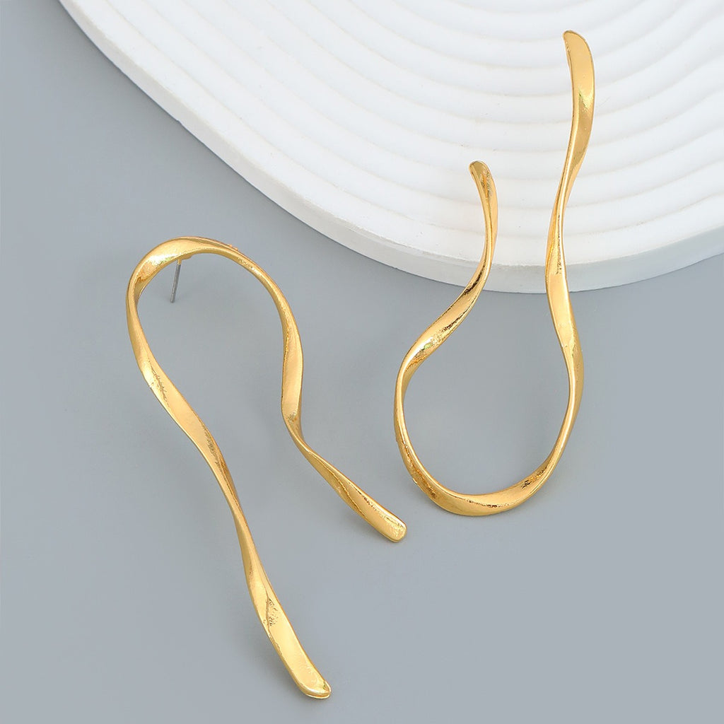 Earrings alloy earrings women's fashionable minimalist linear metallic and geometric shapes