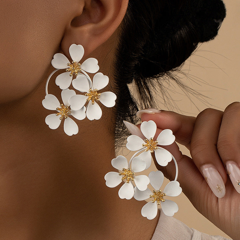 Vintage Camellia Flower Earrings – 9 Colors