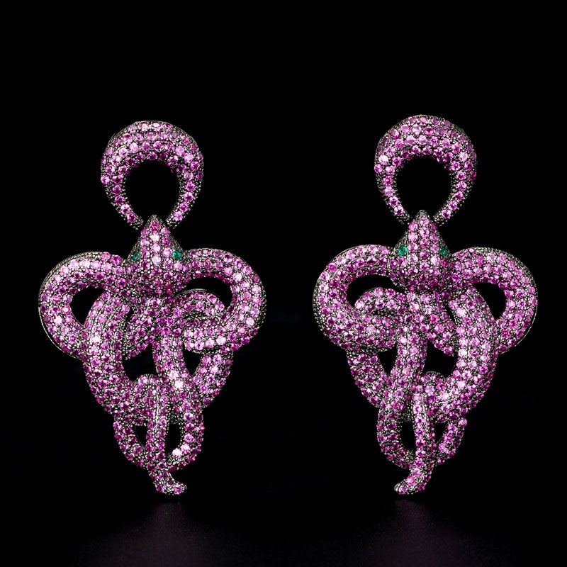 Micro-Encrusted Snake Earrings