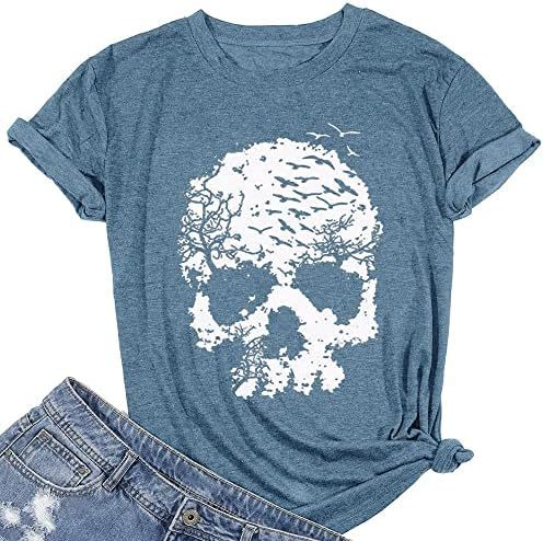 Gothic Skull Graphic T-Shirt – 3D Skeleton Print
