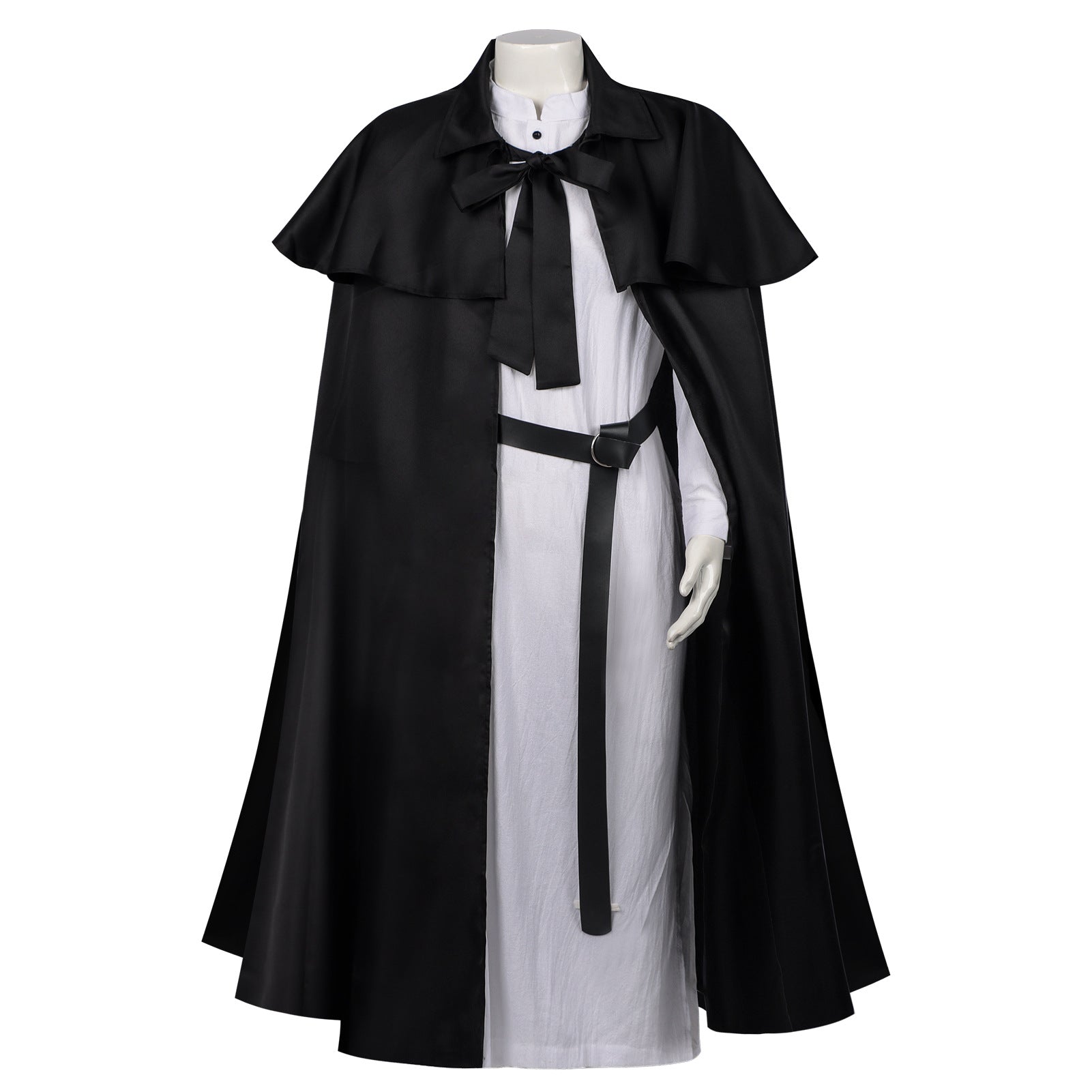 Medieval Hooded Gothic Cape Long Trench Coat Halloween Middle Eastern Church Wizard Death Cloak Robe Poncho