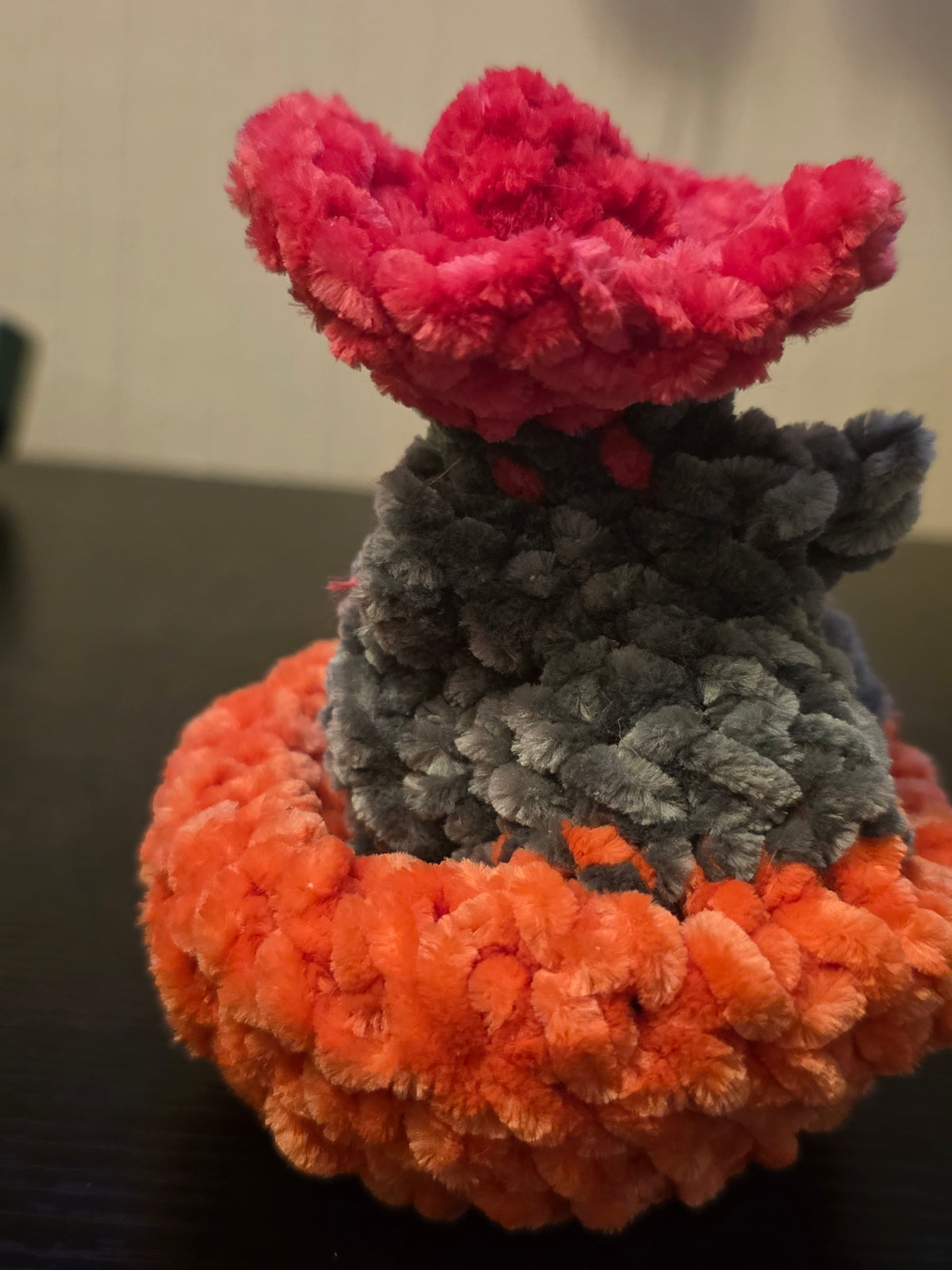 Grey Man Ghost Hand-Crocheted Pop-It