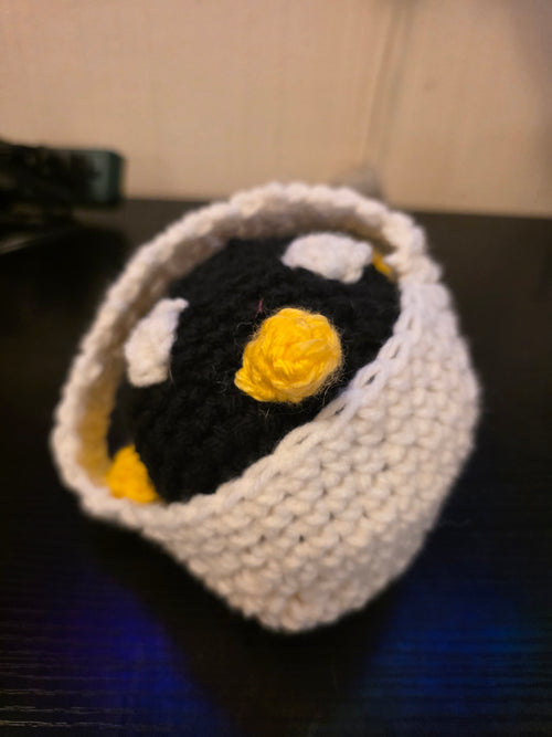 Black Chick in a Basket Handmade Plushie