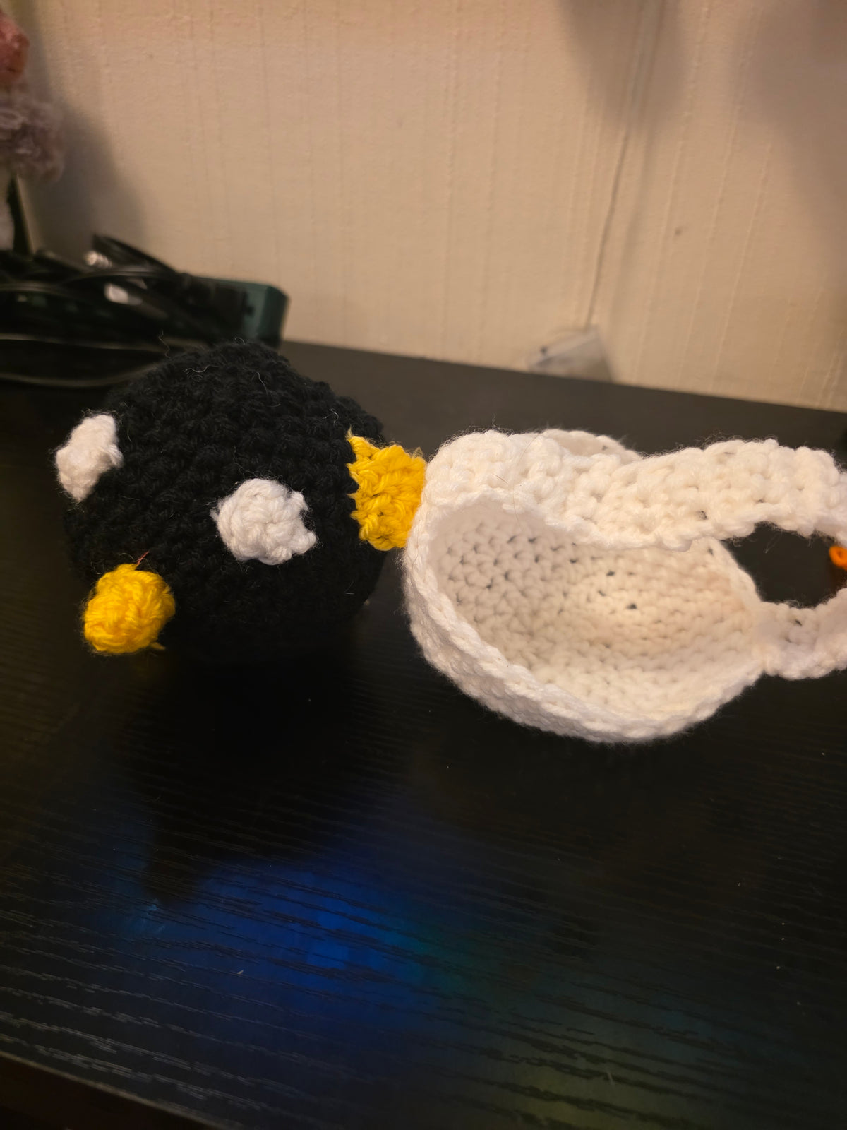 Black Chick in a Basket Handmade Plushie