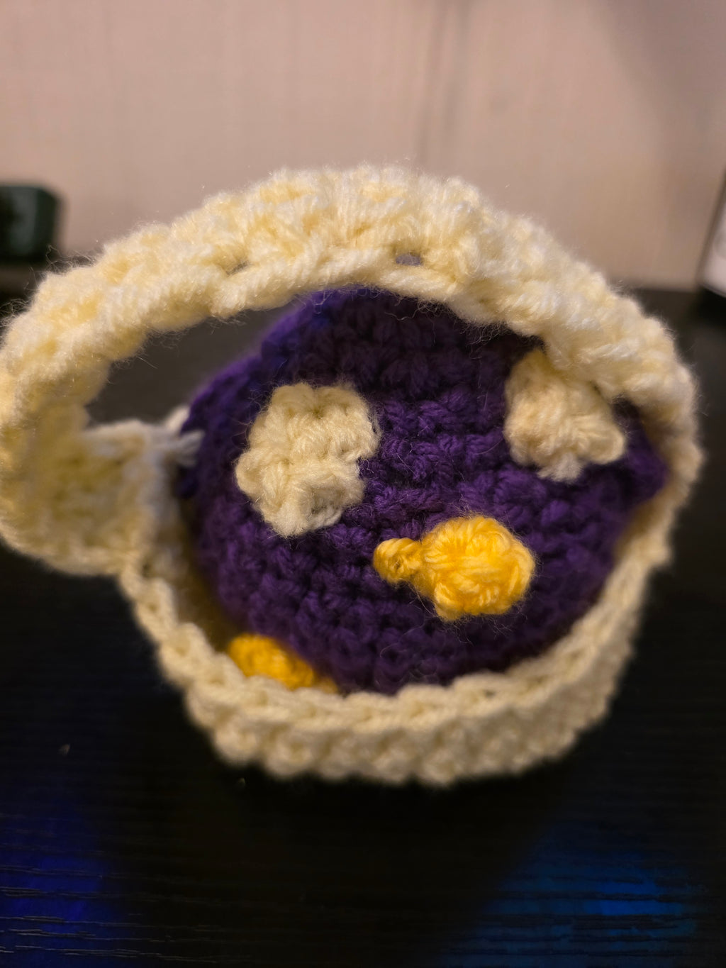 Chick in a Basket Handmade Plushie – Plum
