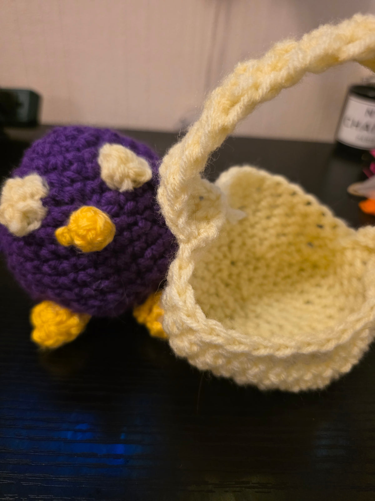 Chick in a Basket Handmade Plushie – Plum
