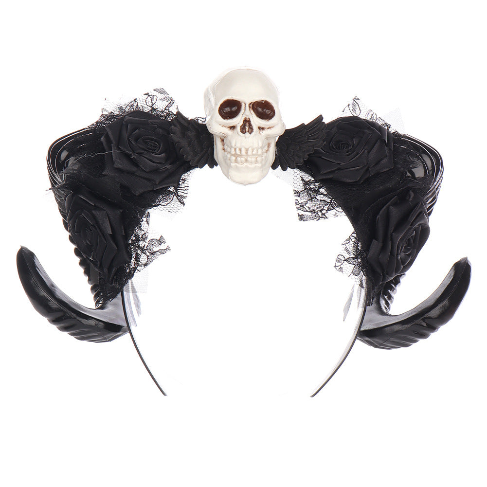 Gothic Dark Horn Headband | Skull Devil Hair Accessory for Halloween & Cosplay
