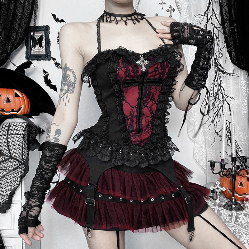 Gothic Black Swan Ballet Mini Skirt – Mesh Splice