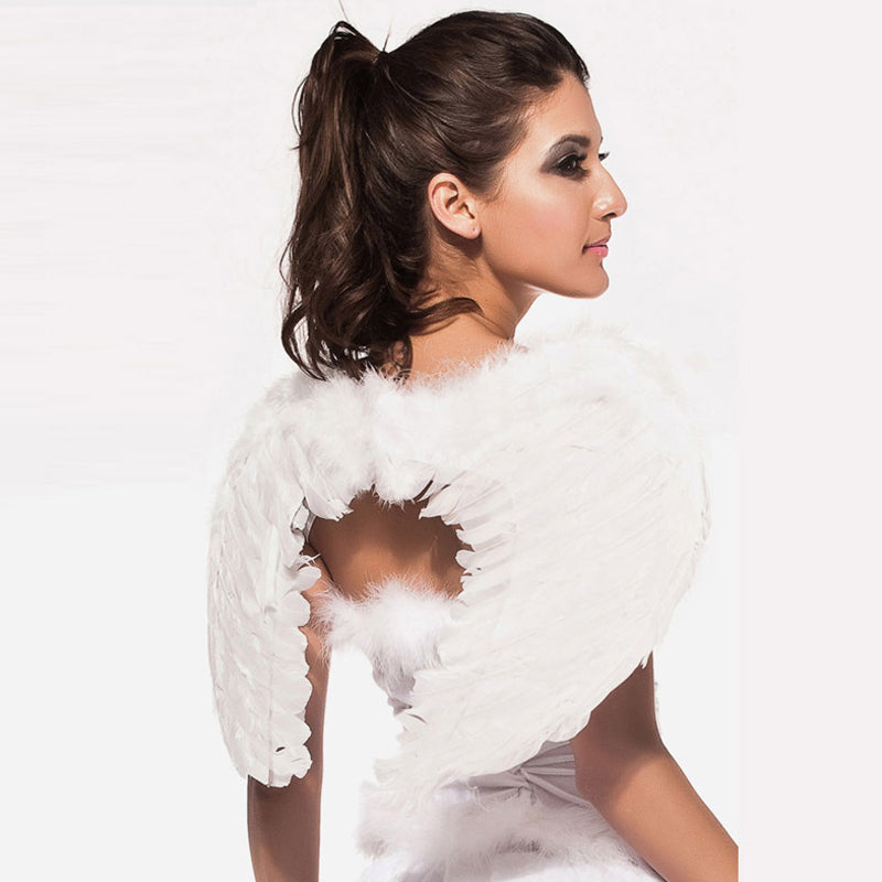 Adult Feather Angel Wings | Halloween Cosplay & Fairy Costume Prop | 4 Colors