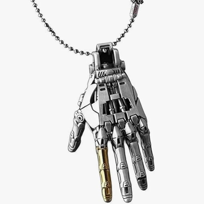 Movable Mechanical Bionic Hand Necklace | Metal Charm Pendant | Gothic Collectible Gift