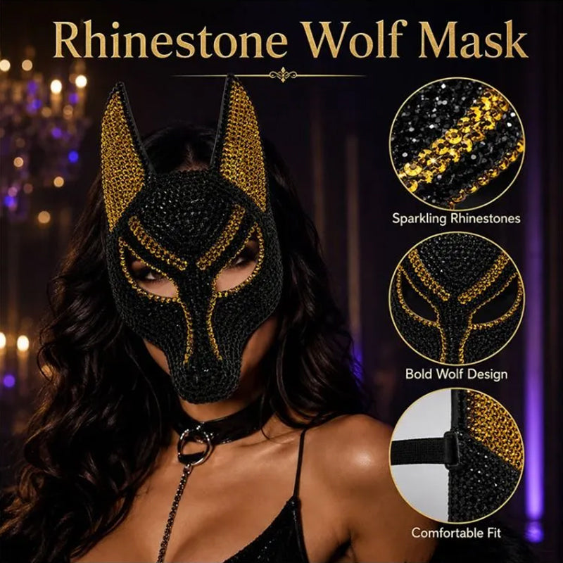 Rhinestone Anubis Full-Face Mask