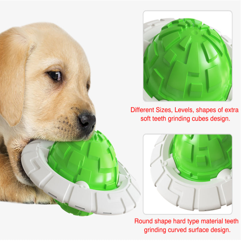 Interactive Sounding Frisbee & Grinding Ball Dog Toy