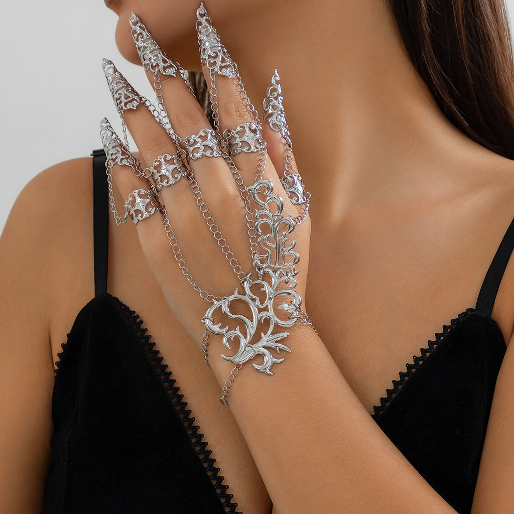 Gothic Punk Hollow Conical Nail Covers – Connected Finger