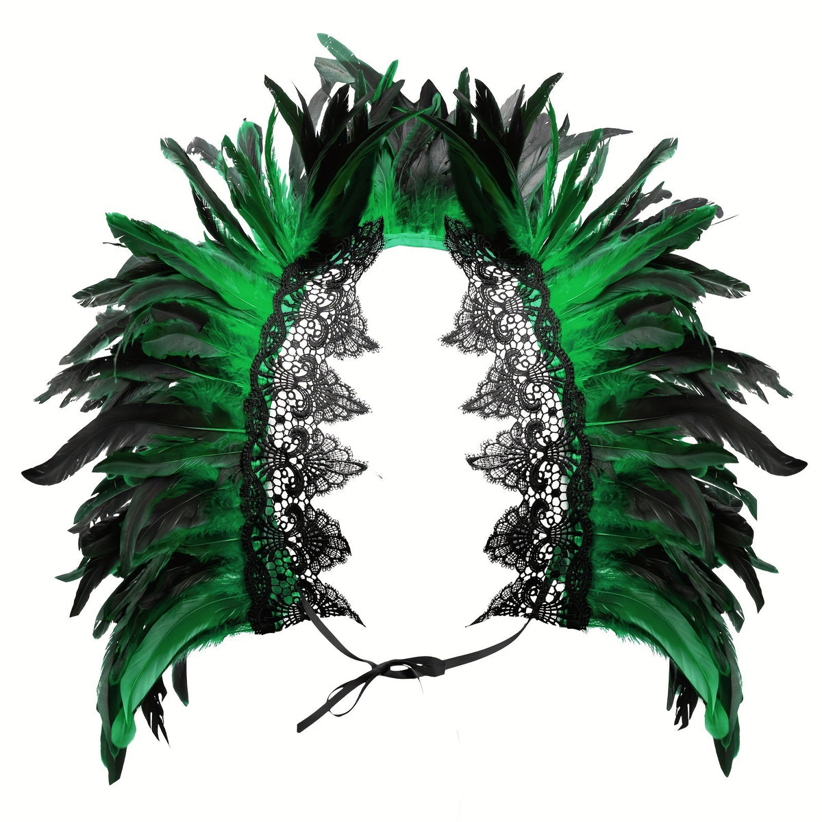 Gothic Feather Lace Long Shawl