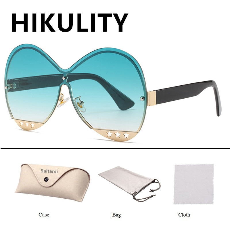 Gradient Five-Star Hollowed Metal Runway Sunglasses | Fashion Trend Eyewear | 7 Color Ways