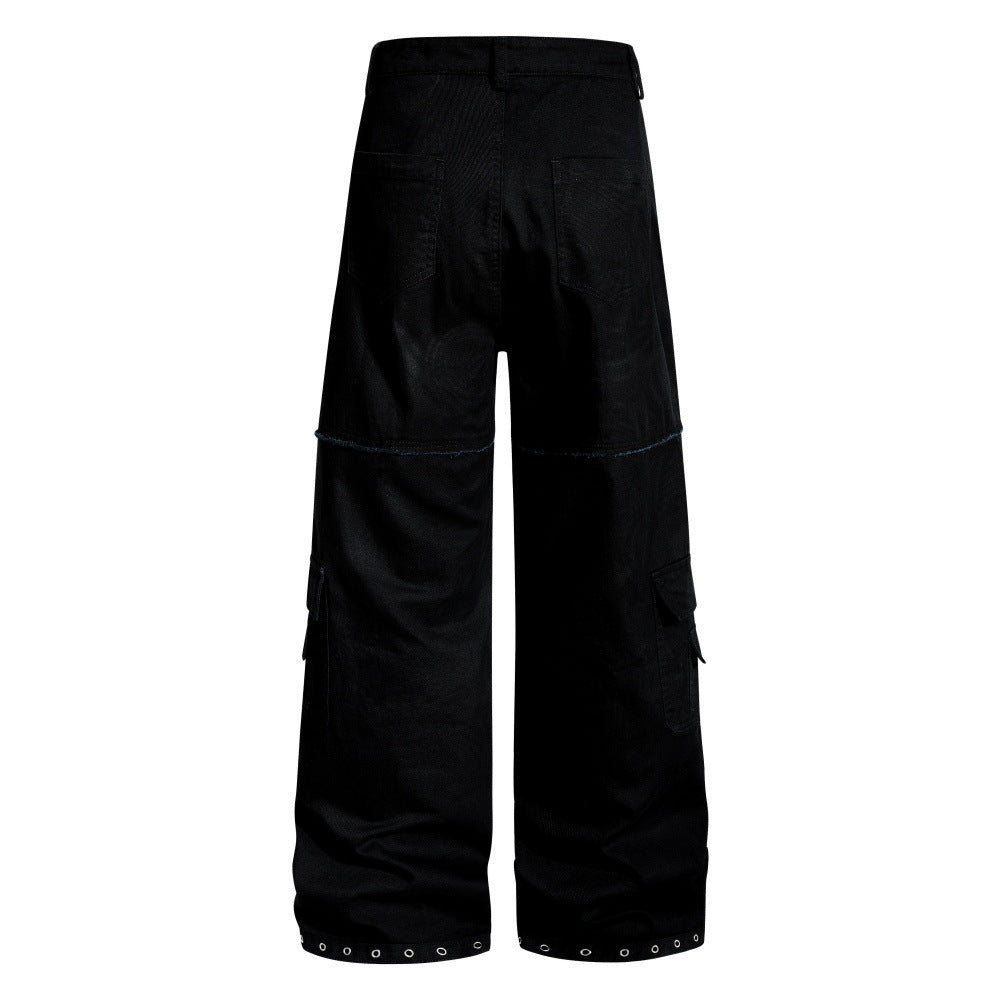 Gothic Letter Wide-Leg Floor Pants