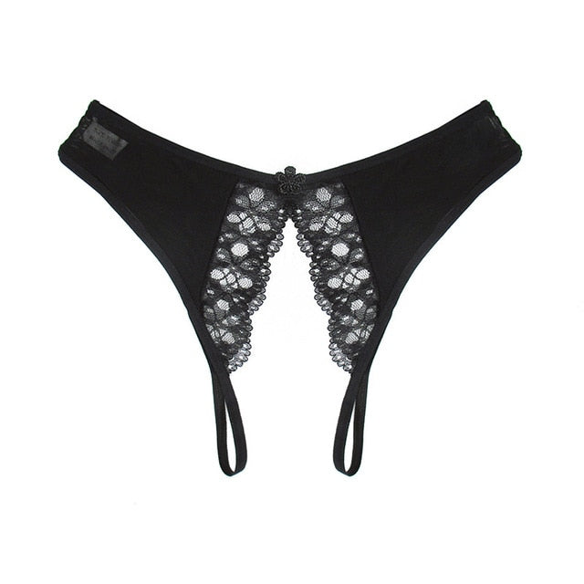 Lace Open-Crotch Panties