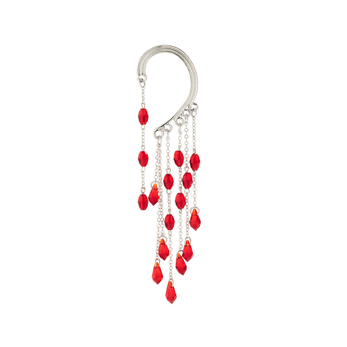 Gothic Blood Drop Crystal Ear Clips – No Piercing