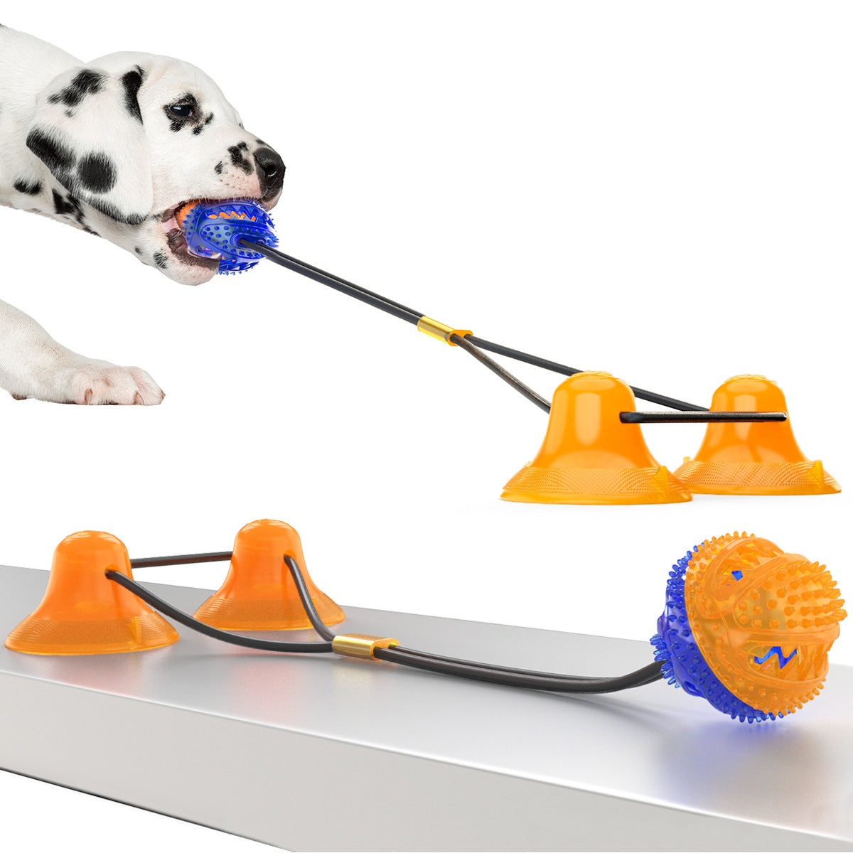 Dog Toy Double Suction Cup Pull Rope Molar Bite Leakage Resistant Food Ball Pet Products
