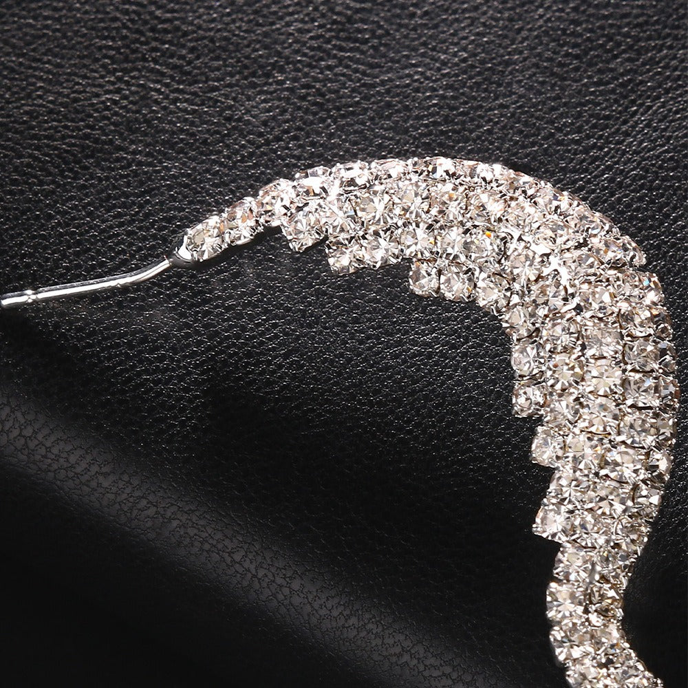 Exaggerated Rhinestone Flower Earrings