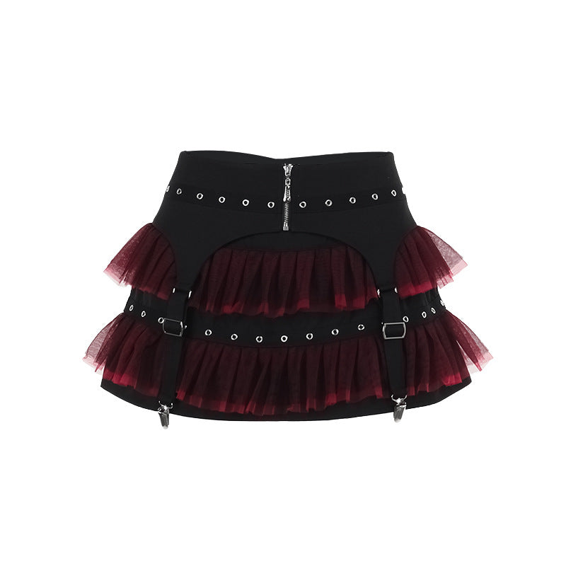 Gothic Black Swan Ballet Mini Skirt – Mesh Splice