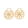 Gothic Compass & Pentagram Drop Earrings | Stainless Steel Occult Jewelry