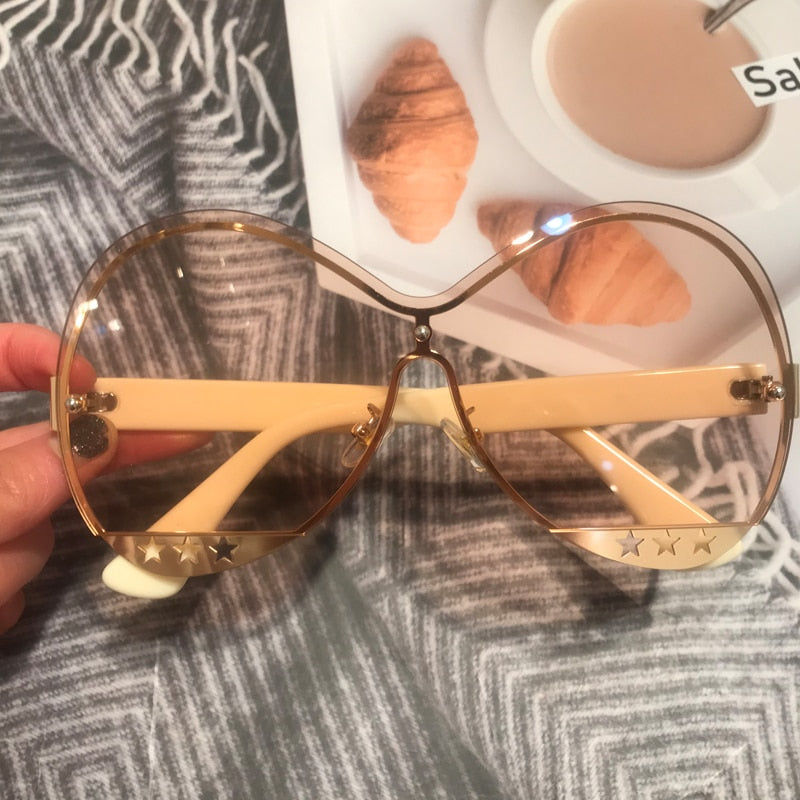 Gradient Five-Star Hollowed Metal Runway Sunglasses | Fashion Trend Eyewear | 7 Color Ways