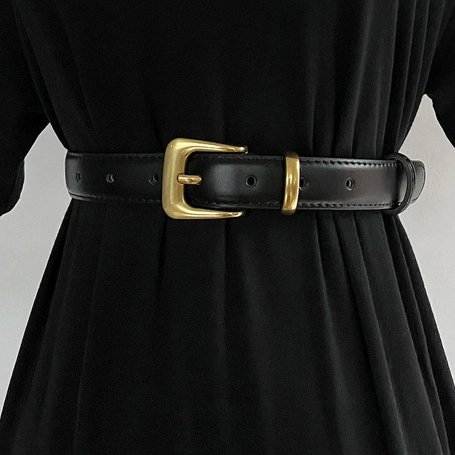 Women's Runway Fashion Genuine Leather Cummerbunds Female Dress Corsets Waistband Belts Decoration Narrow Belt
