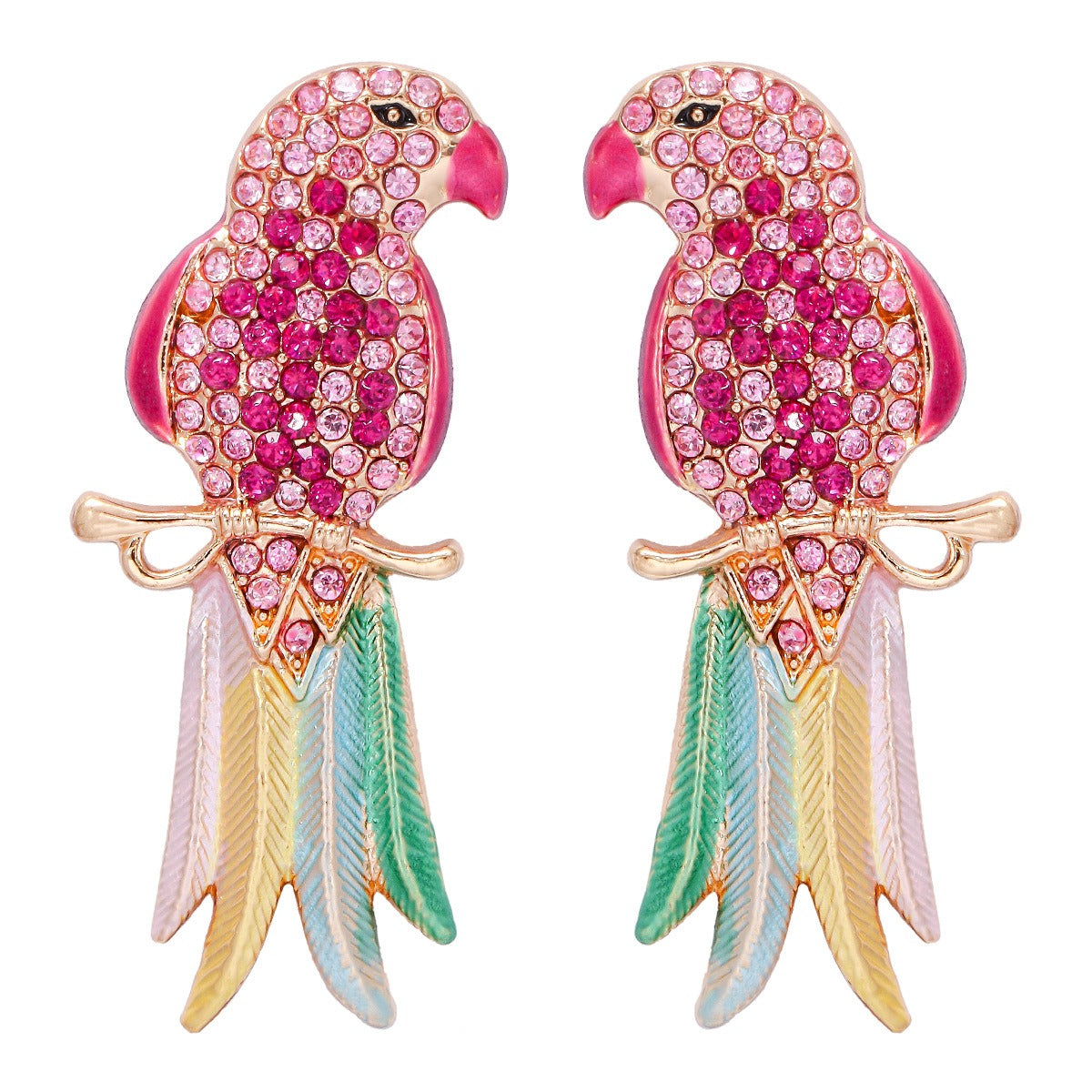 Enchanted Aviary Crystal Bird Stud Earrings
