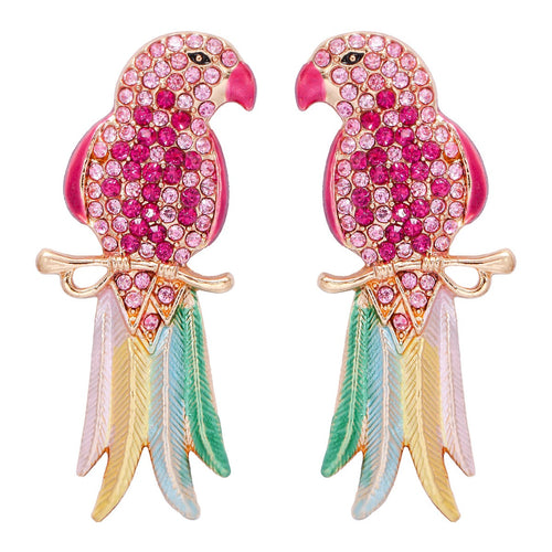 Enchanted Aviary Crystal Bird Stud Earrings