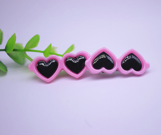 Pet Hair Bow Clips — Resin Love Glasses Hairpin Set (2pcs)