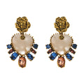 Royal Bloom Heart Resin Earrings